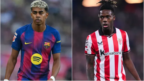Lamine Yamal of Barcelona and Nico Williams of Athletic Club.