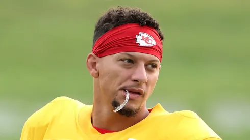Patrick Mahomes during training camp with Chiefs.