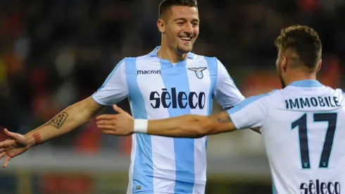 Milinkovic Savic celebra un gol con Lazio.