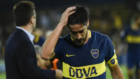 Pablo Pérez con la camiseta del Xeneize.