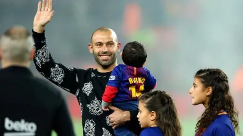 UN HASTA LUEGO. Una de las últimas imágenes de Javier Mascherano en el Camp Nou con el Barcelona (Foto: Getty).