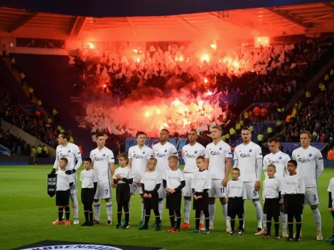 Fuego y letras gigantes: así recibieron al Atlético en Copenhague