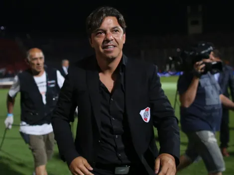 Gallardo celebró la victoria haciéndole tres dedos a Boca