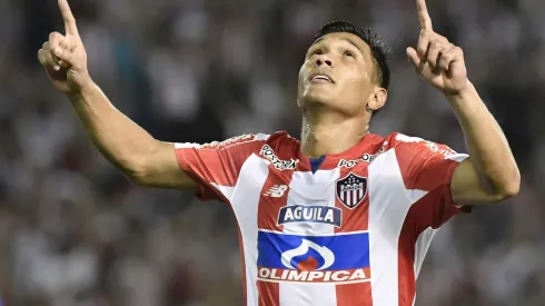 Teófilo Gutiérrez gritando su gol con Junior.