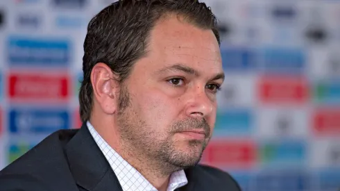 011170516RJR_CONF_FMF_BANOS – Foto durante la Conferencia de Prensa del Tecnico de la Seleccion Nacional Mexicana de Futbol, lista de Convocados para la Copa America Centenario 2016, en la foto: Santiago Banos— 17/05/2016/ MEXSPORT/ Javier Ramirez.