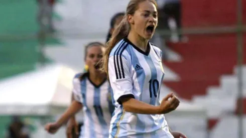 GRITO ALBICELESTE. Banini es una de las grandes figuras del fútbol femenino argentino.