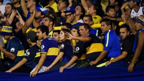 Los hinchas de Boca en la Bombonera ante Palmeiras.