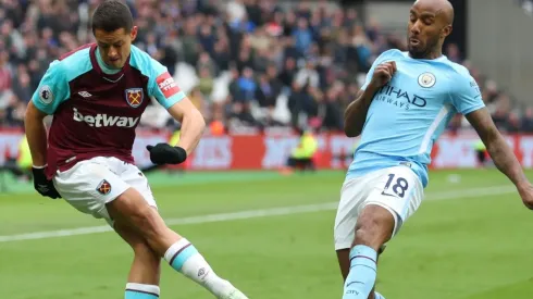 Foto de Javier Hernández en el West Ham.
