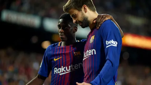 Foto de Piqué con Dembélé.