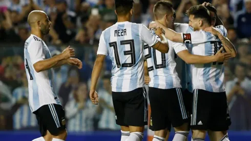 La selección festejando un gol frente a Haití
