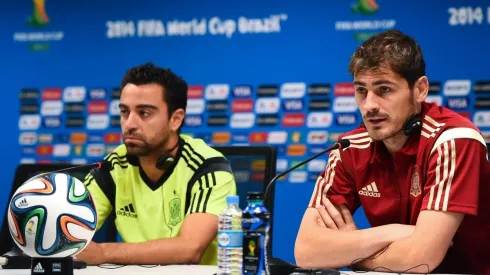 Xavi con Casillas en el Mundial del 2014