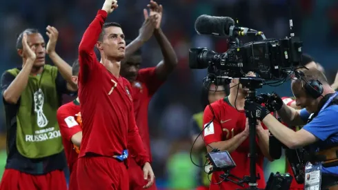SIUUU. Cristiano Ronaldo marcó un hat-trick para que Portugal le empate a España (Foto: Getty).