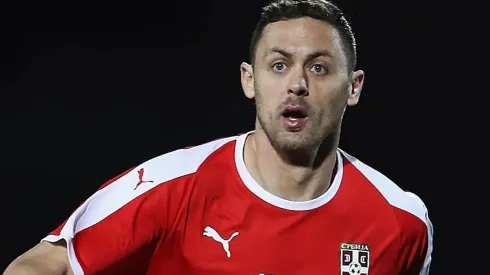 Matic en un amistoso previo al Mundial.