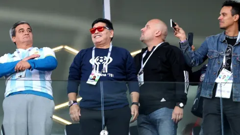 Maradona en el partido de Argentina vs Islandia