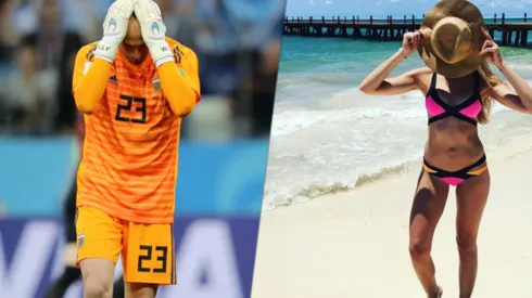 Foto del arquero de la Selección Argentina ante Croacia