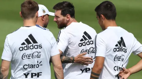Foto de Lionel Messi con Jorge Sampaoli