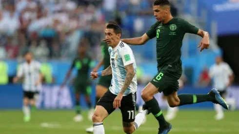 Ángel Di María en el duelo ante Nigeria.