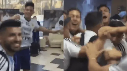 Los sparrings de Argentina estaban saltando y cantando ¡y apareció Agüero!