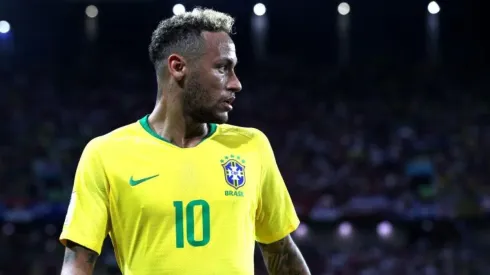 Neymar durante el triunfo de Brasil contra Serbia.