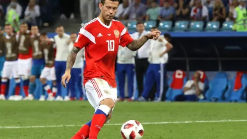LA PICÓ. Smolov en el momento exacto que impacta su penal ante Croacia (Foto: Getty).