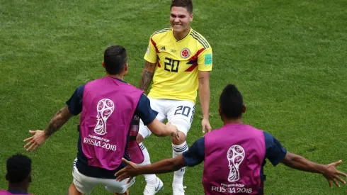 LA MAGIA DEL DIEZ. Juan Fernando Quintero celebra su gol con Colombia en Rusia 2018 (Foto: Getty).