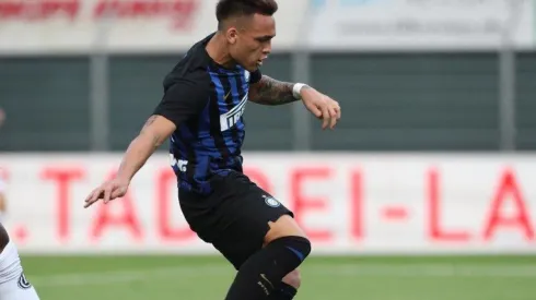Lautaro Martínez en su primer partido en Inter.
