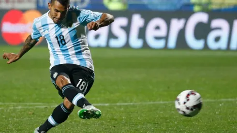 Tevez con la camiseta de la Selección Argentina
