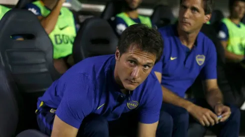 LOS MELLIZOS. Guillermo y Gustavo Barros Schelotto en el banco de Boca en el último campeonato (Foto: Getty).
