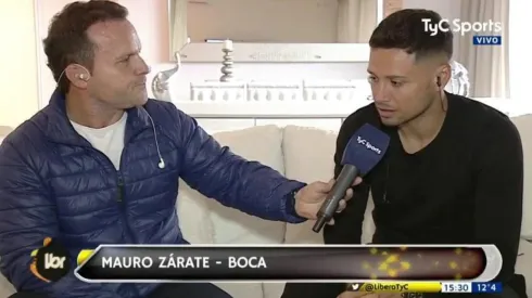 Foto de Mauro Zárate en la entrevista.