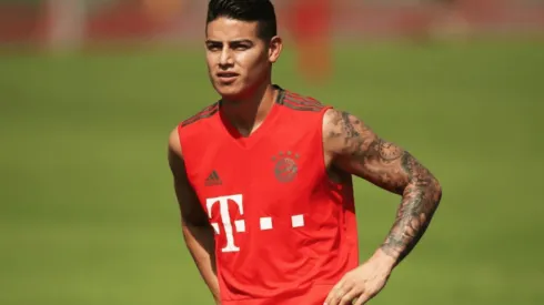 NUEVA TEMPORADA. James Rodríguez durante el entrenamiento del Bayern Múnich.