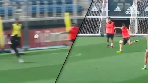 El atajadón de Courtois a Bale en el entrenamiento del Real Madrid