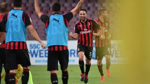 FESTEJÓ COMO LOCO. Bonaventura va a festejar con sus compañeros en el banco de suplentes.