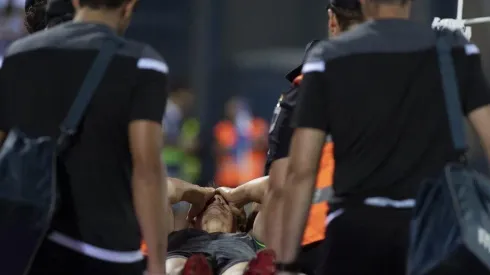 Diego Llorente se retiró en camilla en el partido ante Leganés.