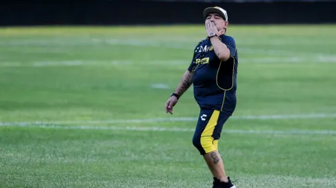 Maradona en el entrenamiento del Dorados