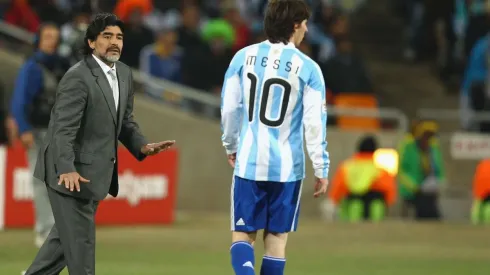 Maradona y Messi, juntos en la Selección Argentina.