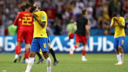 Neymar, triste tras la eliminación en Rusia.