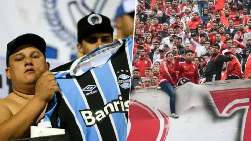 Hinchas de River se cruzaron con los de Gremio.