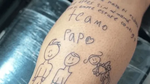 La emotiva historia detrás del tatuaje que su hijo le dibujó a un futbolista colombiano