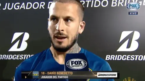 Foto de Dario Benedetto en la entrevista.