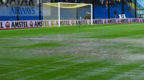 Foto del campo de juego de la Bombonera.