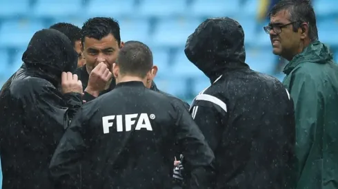 Las autoridades en la Bombonera.