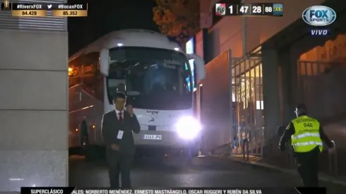 El micro de River en el Bernabeu.