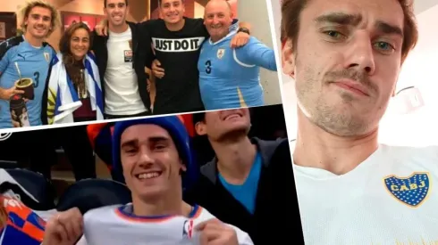 Griezmann con sus camisetas.