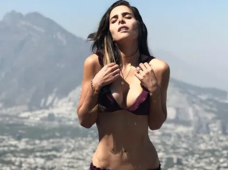 Sin nada de ropa abajo de una chaqueta abierta, la novia de Aquino nos deslumbró con su belleza