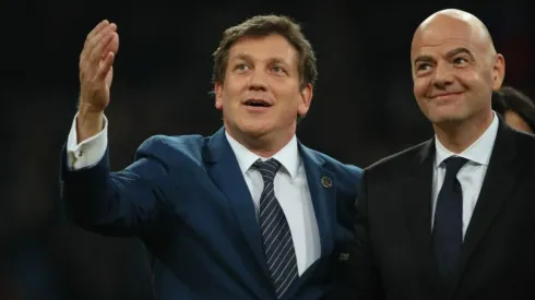 Alejandro Domínguez, presidente de la CONMEBOL junto a Gianni Infantino.