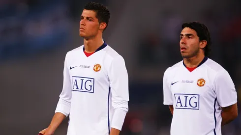Cristiano y Tevez, como compañeros en el Manchester United
