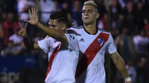 Juan Fernando Quintero celebra su gol.