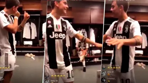 Dybala ganó y bailó en el vestuario.
