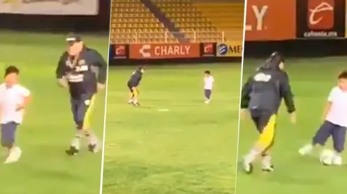 Nos morimos de amor: Maradona jugó con su hijo en la cancha de Dorados