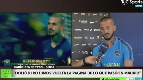Benedetto dijo que usa el festejo de sacar la lengua "por cábala" y en River están llorando de la risa